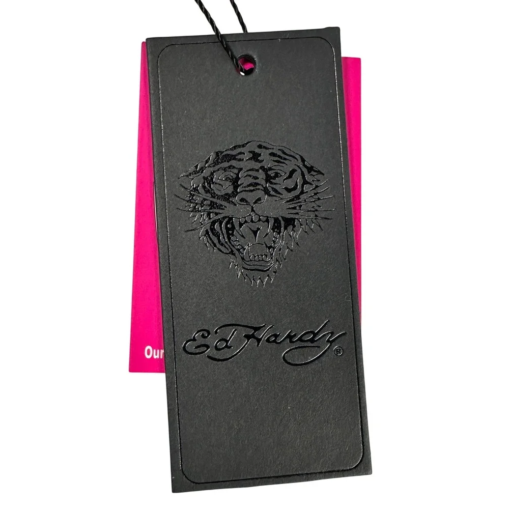 Ed Hardy Pink Tattoo Print Makeup Bag Skulls Tigers Pouch‎ NWT